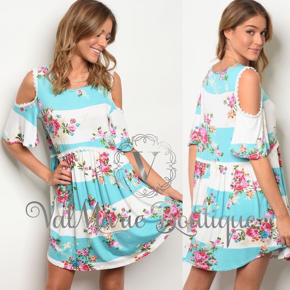 ValMarie Dresses & Skirts - Floral Cold Shoulder Dress